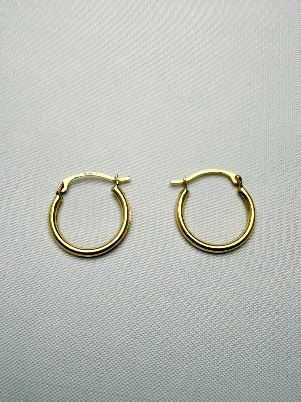 Solid 10k Yellow Gold Clicktop Huggie Hoop Earrings 15mm Hollow Tube Real Gold